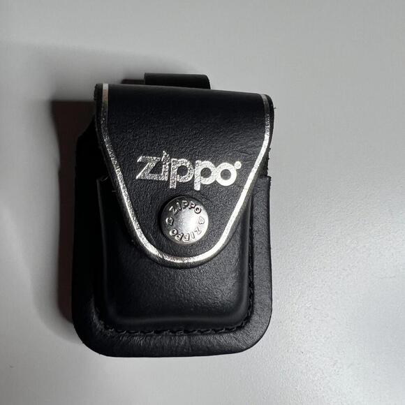 Zippo Black Leather Lighter Case Pouch with Belt Loop & Snap Closure – Genuine - Picture 1 of 4